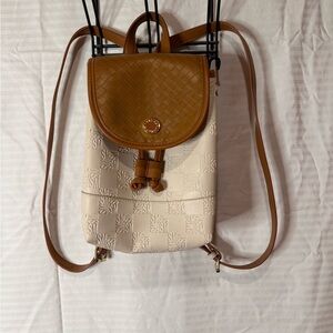 Steve Madden Elegant Tan and Cream Women's Backpack NWOT - Never Used
